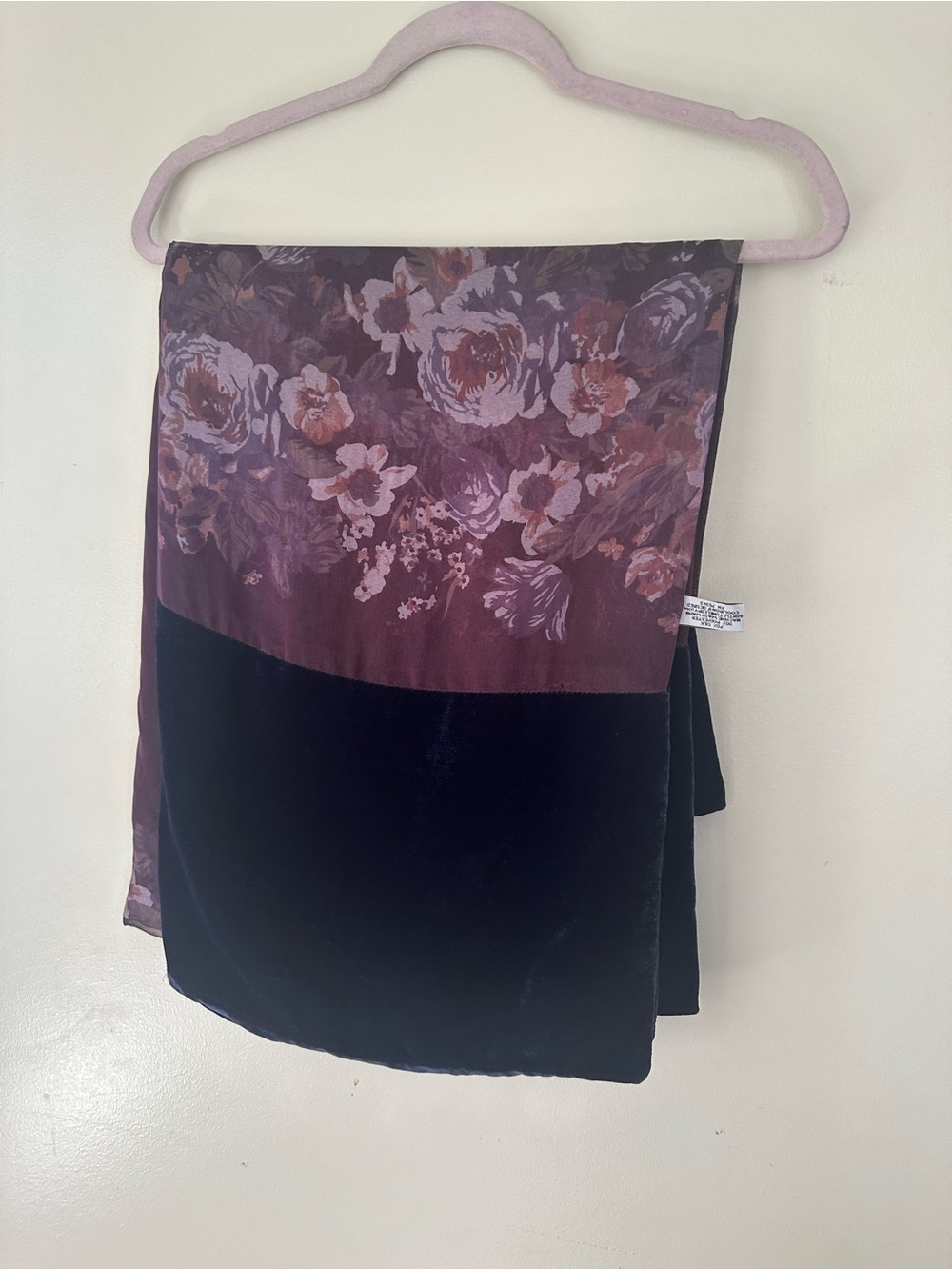 Vintage Albertazzi Made in Italy Silk Floral Printed Velvet Trim75/29inches